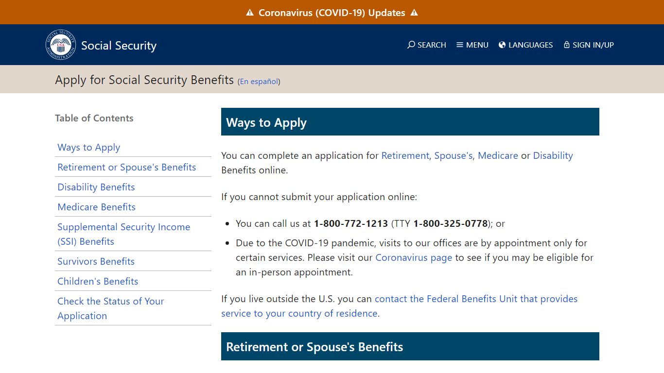 Apply for Social Security Benefits | SSA